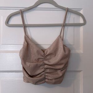 Gold sparkle crop top